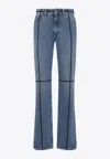 Mm6 Maison Margiela Straight-leg Jeans With Straps Embellishments In Blue