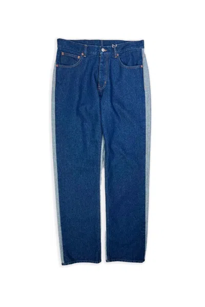 Mm6 Maison Margiela Patched Straight-leg Jeans In Blue