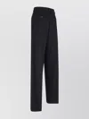 Mm6 Maison Margiela Straight Leg Trousers With Belt Loops And Buttoned Back Pockets In Black