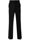 Mm6 Maison Margiela Straight Pinstriped Trousers In Black
