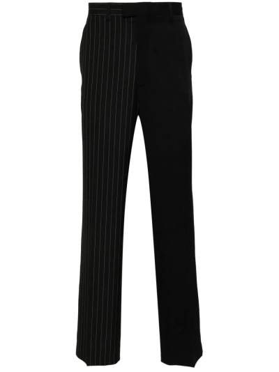 Mm6 Maison Margiela Straight Pinstriped Trousers In Black