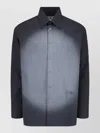 Mm6 Maison Margiela Straight Shirt Collar Long Sleeves Printed Detail In Gray