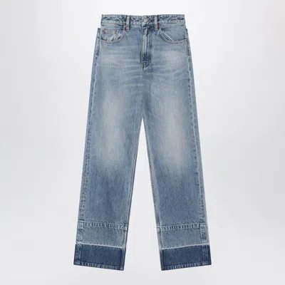 Mm6 Maison Margiela Straightleg Fivepocket Jeans In Faded Blue Cotton