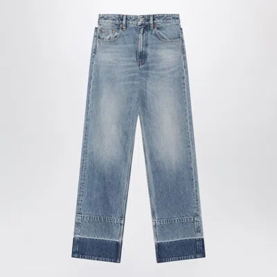 Mm6 Maison Margiela Straight-leg Five-pocket Jeans In Faded Blue Cotton