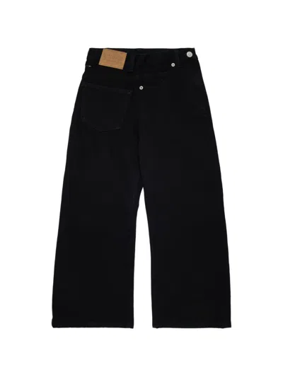 Mm6 Maison Margiela Kids' Straight-leg Iconic-stitch Jeans In Black