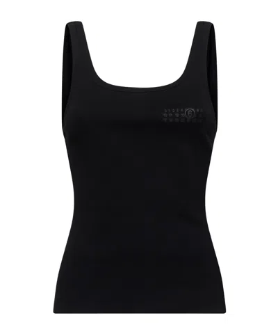 Mm6 Maison Margiela Strap-detail Tank Top In Black