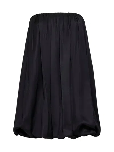 Mm6 Maison Margiela Pleat-detailing Mini Dress In Black