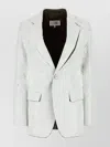 Mm6 Maison Margiela White Stretch Polyester Blend Blazer