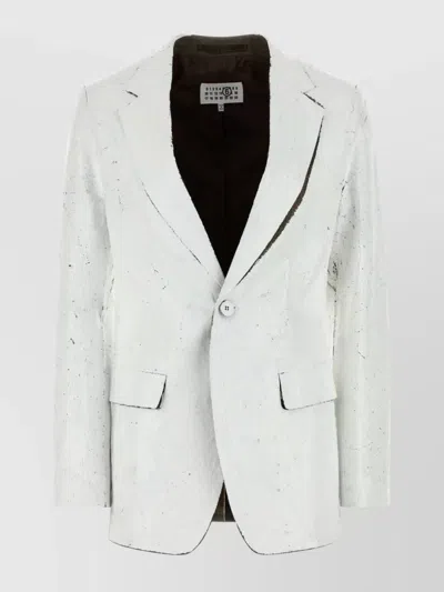 Mm6 Maison Margiela Stretch Polyester Blend Blazer With Back Vent