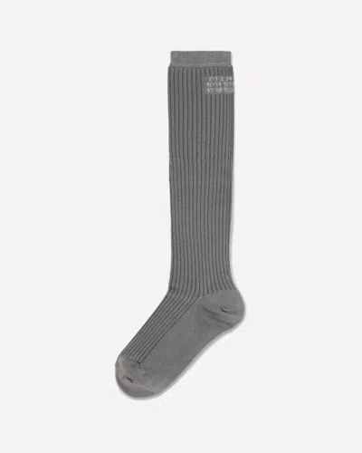 Mm6 Maison Margiela Stretch Viscose Blend Socks In Gray