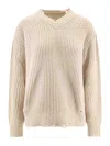 Mm6 Maison Margiela Wool Blend Sweater With Distressed Effect In White