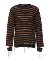 Mm6 Maison Margiela Stripe-pattern Jumper In Black