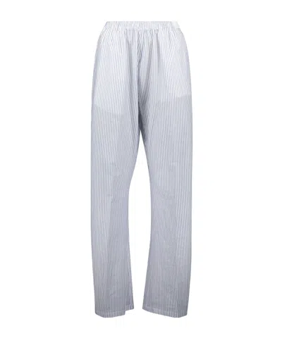 Mm6 Maison Margiela Striped Casual Pants In White