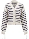 Mm6 Maison Margiela Mm6 By Maison Margiela Cropped Knit Cardigan With Button Closure In Neutral