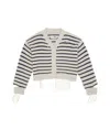 Mm6 Maison Margiela Striped Cotton Knit Cardigan In White