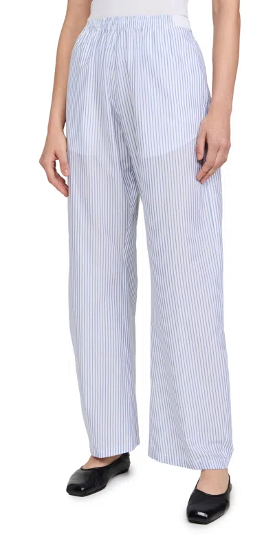 Mm6 Maison Margiela Striped Cotton Poplin Pants Pinstripes White/blue In 001f Pinstripes Whit