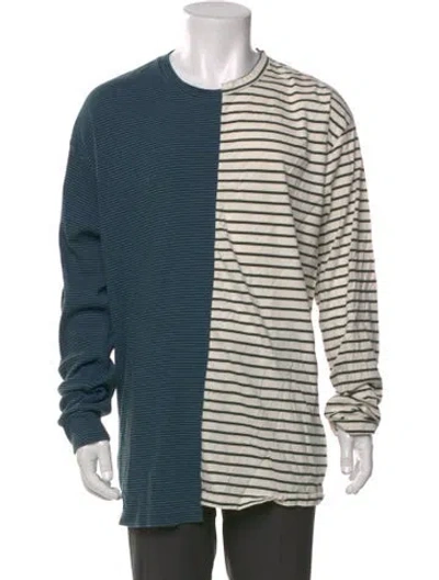 Pre-owned Mm6 Maison Margiela Striped Crew Neck Henley In Multi