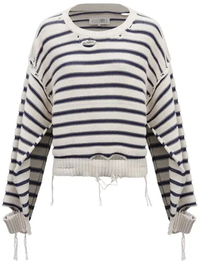 MM6 MAISON MARGIELA MM6 MAISON MARGIELA STRIPED CREW-NECK SWEATER