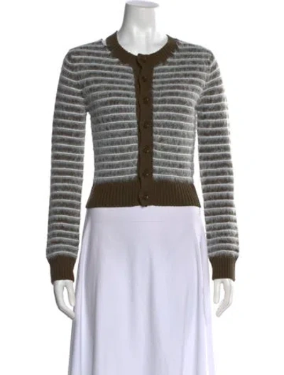 Pre-owned Mm6 Maison Margiela Striped Crew Neck Sweater W/ Tags In Brown