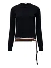 Mm6 Maison Margiela Striped Crewneck Sweater In Black