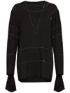 Mm6 Maison Margiela Striped Drop-shoulder Sweatshirt In Black