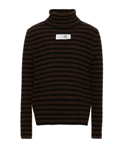 Mm6 Maison Margiela Kids' Striped Rib-knit Sweater In Multi