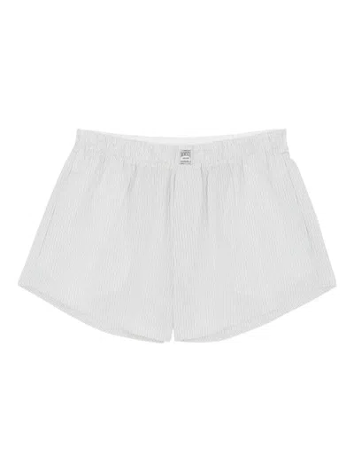 Mm6 Maison Margiela Poplin Cotton Shorts In White