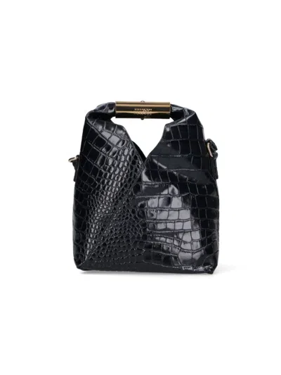MM6 MAISON MARGIELA STRUCTURED BLACK BAG WITH MINIMALIST DESIGN