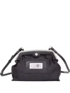 Mm6 Maison Margiela Structured Black Polyester Clutch With Silver-tone Closure In Black
