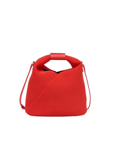 Mm6 Maison Margiela Structured Lightweight Shoulder Bag With Distinctive Numeric Logo In Red