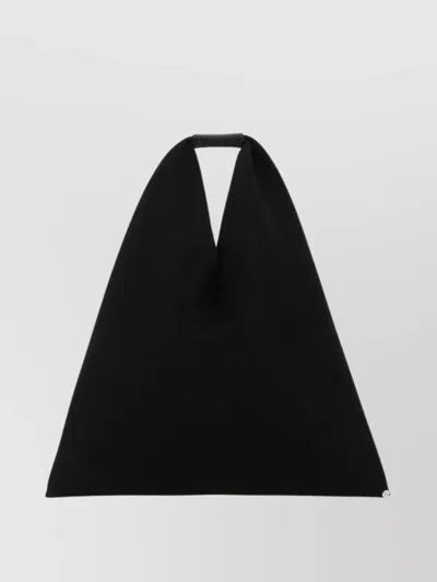 Mm6 Maison Margiela Structured Triangular Handbag With Textured Finish