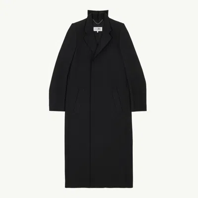 Mm6 Maison Margiela Structured Wool Coat In Black