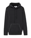 Mm6 Maison Margiela Stud-embellished Cotton Hoodie In Black