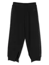 Mm6 Maison Margiela Stud-embellished Cotton Tapered Trousers In Black