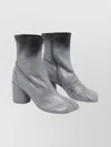 Mm6 Maison Margiela Stylish Block Heel Leather Ankle Boots In Multi
