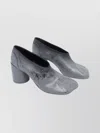 Mm6 Maison Margiela Stylish Block Heel Round Toe Pumps In Gray