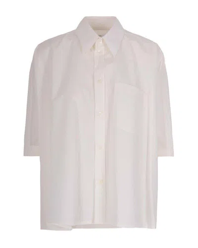 Mm6 Maison Margiela Stylish Mini Shirt In White
