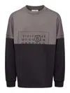 Mm6 Maison Margiela Numbers-motif Crew-neck Sweatshirt In Gris