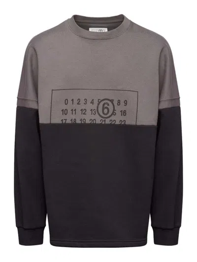 Mm6 Maison Margiela Numbers-motif Crew-neck Sweatshirt In Multicolor