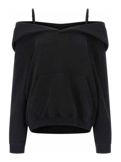 MM6 MAISON MARGIELA OFF-SHOULDER HOODIE
