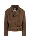 Mm6 Maison Margiela Biker Jacket Puffer Jackets Brown In Brown