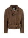 Mm6 Maison Margiela Biker Jacket Puffer Jackets Brown In Brown