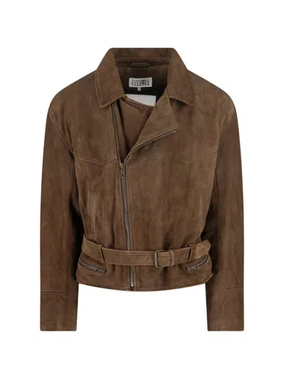 MM6 MAISON MARGIELA SUEDE BIKER JACKET