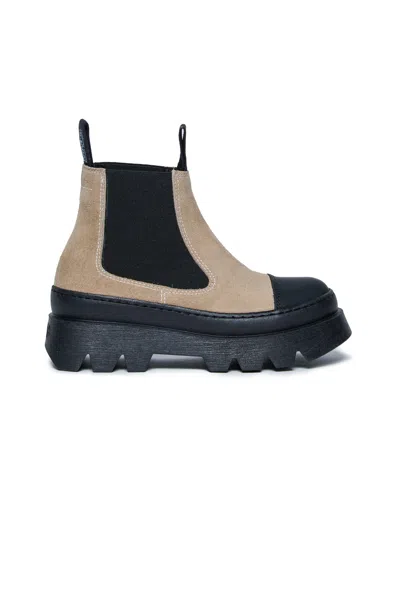 Mm6 Maison Margiela Kids' Ankle Leather Boots In Brown