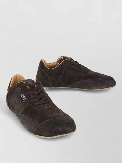 Mm6 Maison Margiela Suede Leather Lace-up Shoes In Brown