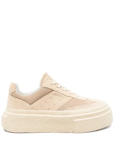 Mm6 Maison Margiela Suede-panelled Sneakers In Pink