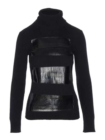 Mm6 Maison Margiela Black Sweater In Multi