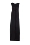 Mm6 Maison Margiela Long Dress With Shoulder Epaulettes And Splits