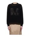 Mm6 Maison Margiela Sunbleached Logo Crewneck Sweater In Black