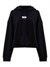 Mm6 Maison Margiela Mm6 By Maison Margiela Relaxed-fit Cotton Hoodie With Adjustable Drawstring In Black